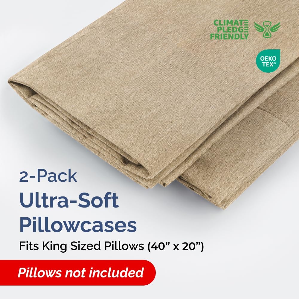 King Pillow Cases Set of 2 - Ultra Soft Hotel Quality Pillowcase Covers - Comfy, Cozy & Wrinkle Free - Shrinkage and Fade Resistant…