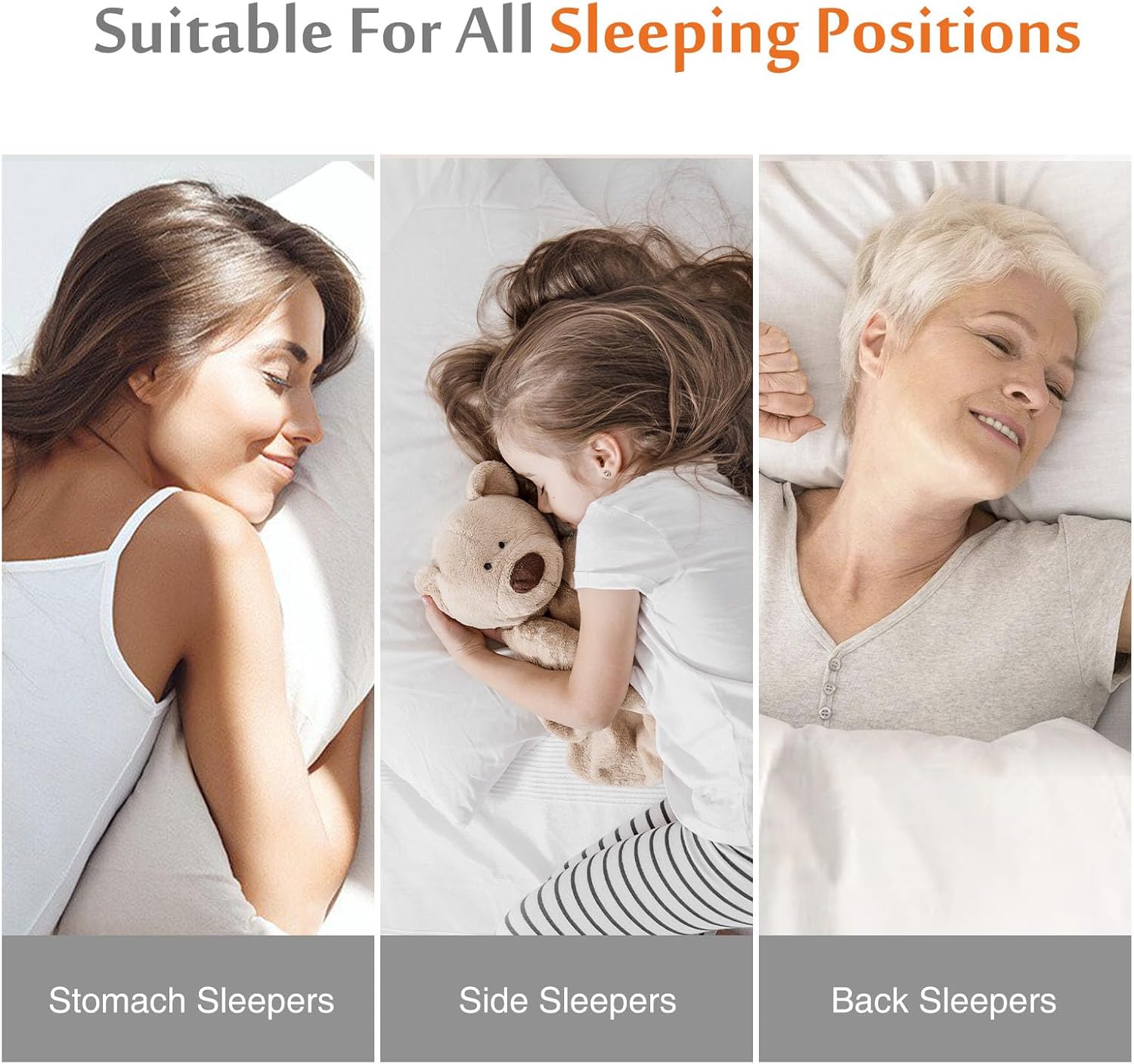 Sweetcrispy Cooling Gel Memory Foam Pillows for Sleeping, Back and Side Sleeper Support, Standard Size-Medium Firm, Bed Pillows for Adults…