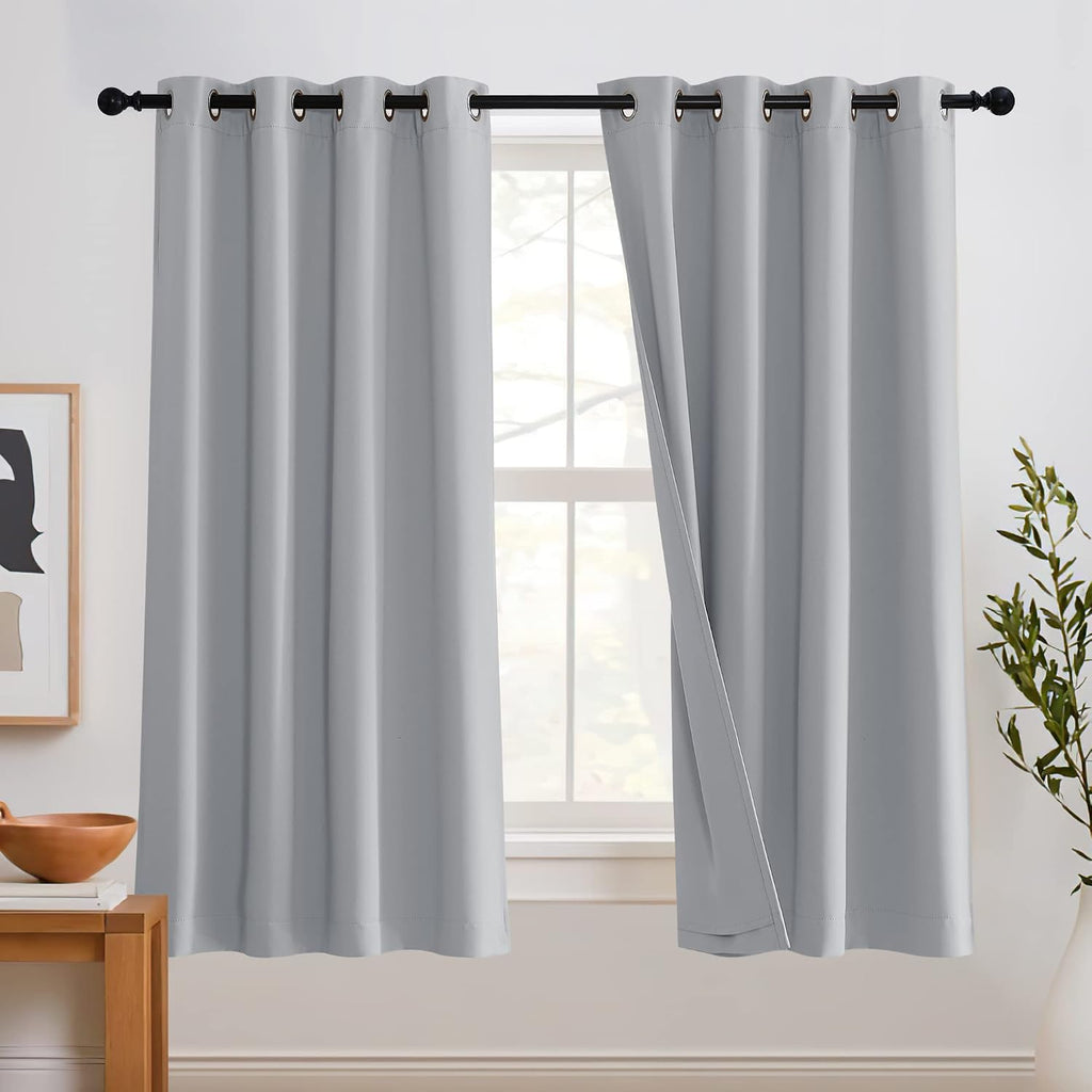 Rybhome RYB HOME 100% Blackout Curtains with Noise Absorbing Liner, 3 Layers Soundproof Thermal Insulated Summer Drapes for Bedroom Living…