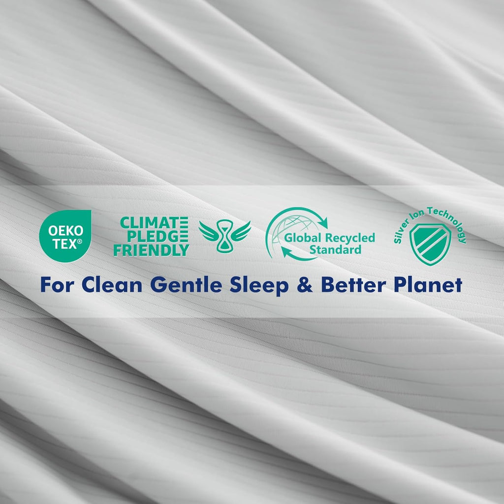 Elegear Cooling Pillow Cases for Hot Sleepers, Clean Fabric Silver Infused Cooling Pillowcase Q-Max>0.5, Soft Silky Pillowcases for Hair &…