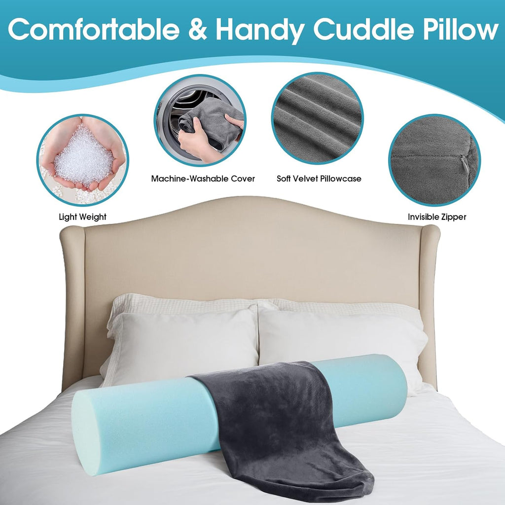 SereneCloud Memory Foam Body Pillow for Bed, Long & Big Full Body Pillows for Adults, Multifunctional Bolster Pillows with Removable &…