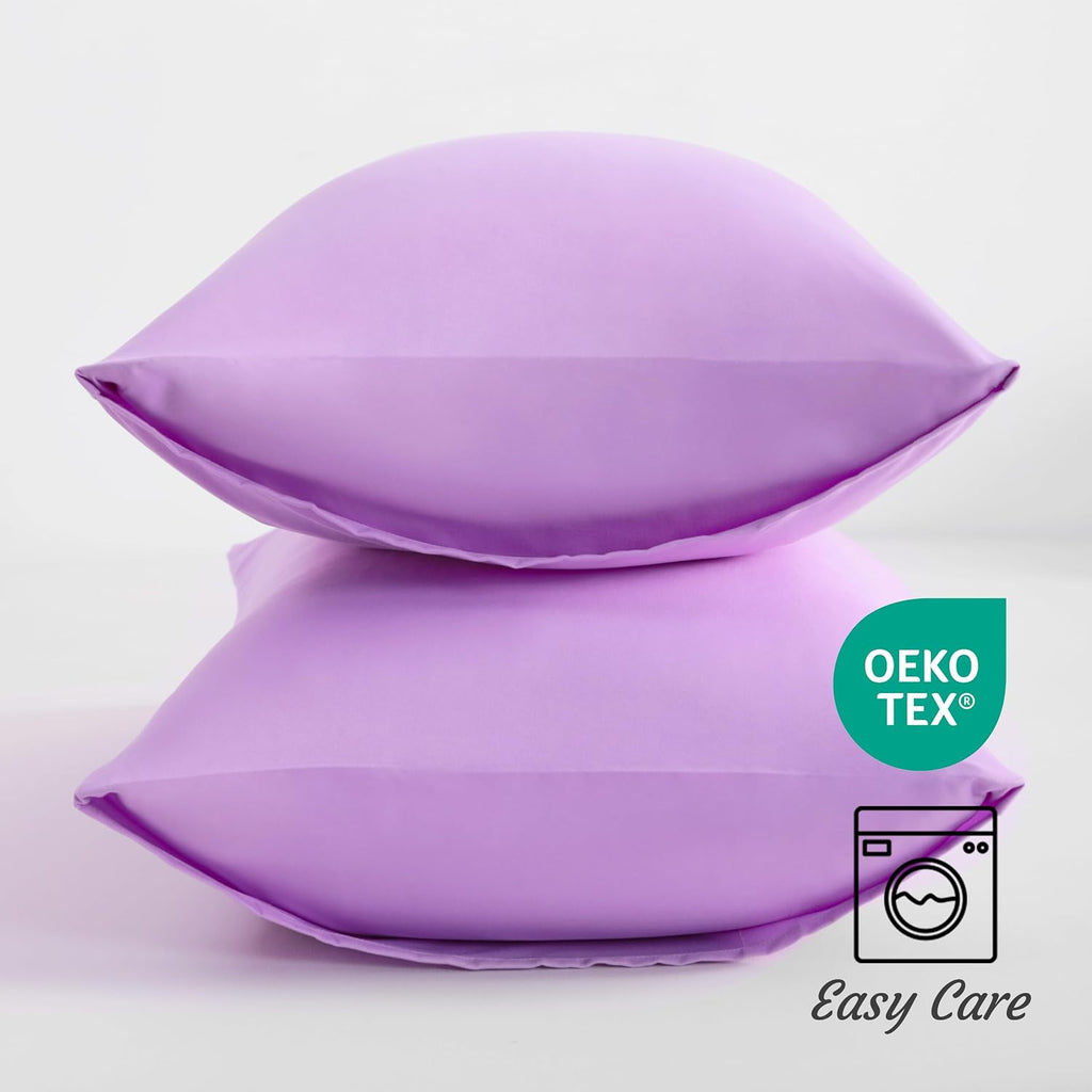 Ntbay Toddler Pillow Cases Set of 2, 2 Pack Brushed Microfiber 14x20 Pillow Cases, Soft, Wrinkle, Fade, Stain Resistant Light Purple Pillow…
