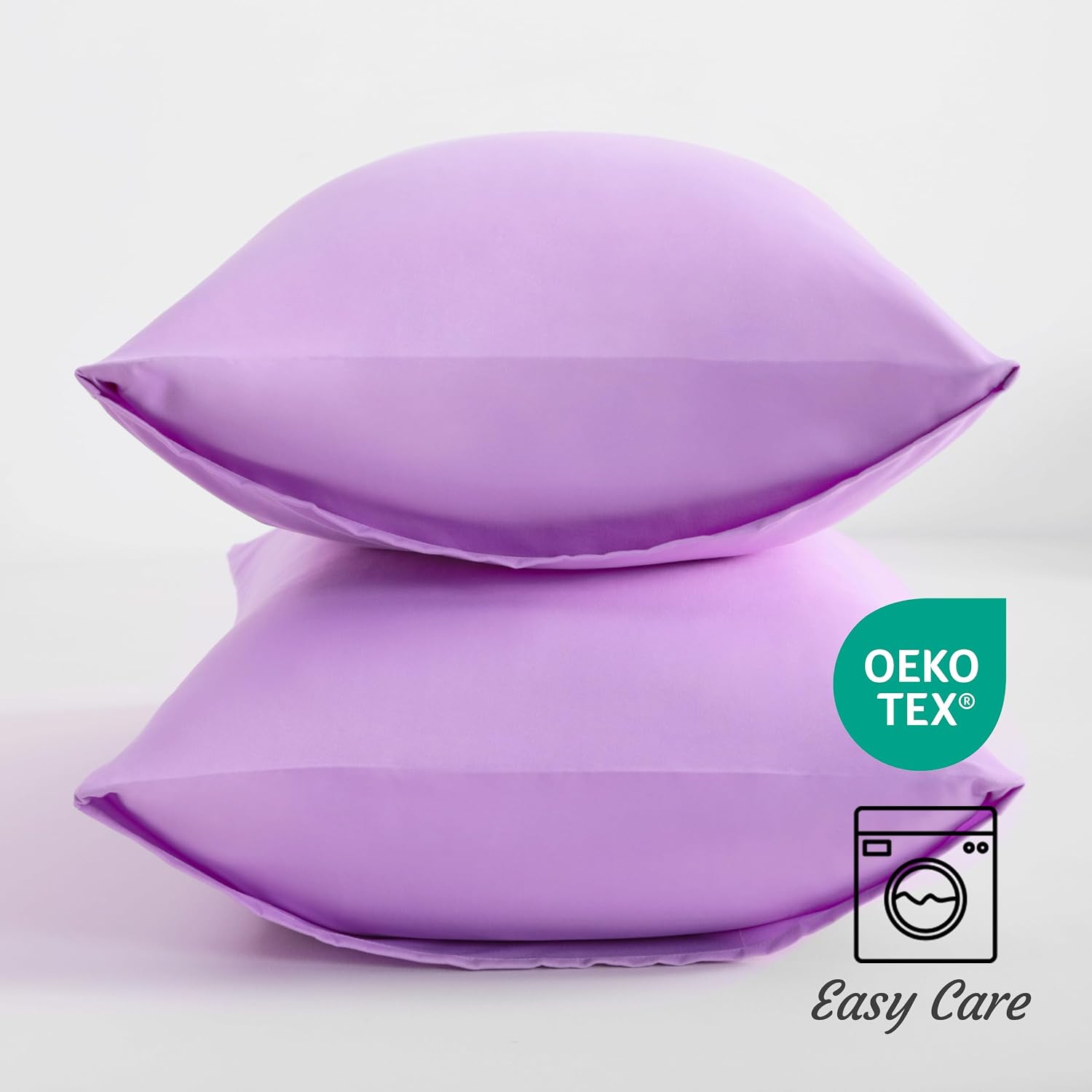 Ntbay King Pillow Cases Set of 2, 2 Pack Brushed Microfiber 20x40 Pillow Cases, Soft, Wrinkle, Fade, Stain Resistant Light Purple Pillow Ca…