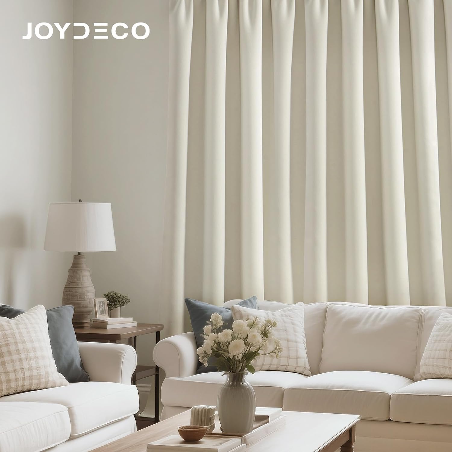 Joydeco White Velvet Curtains 84 Inches 2 Panels, Luxury Thermal Insulated Soft White Curtains for Bedroom & Living Room, Room Darkening Ve…