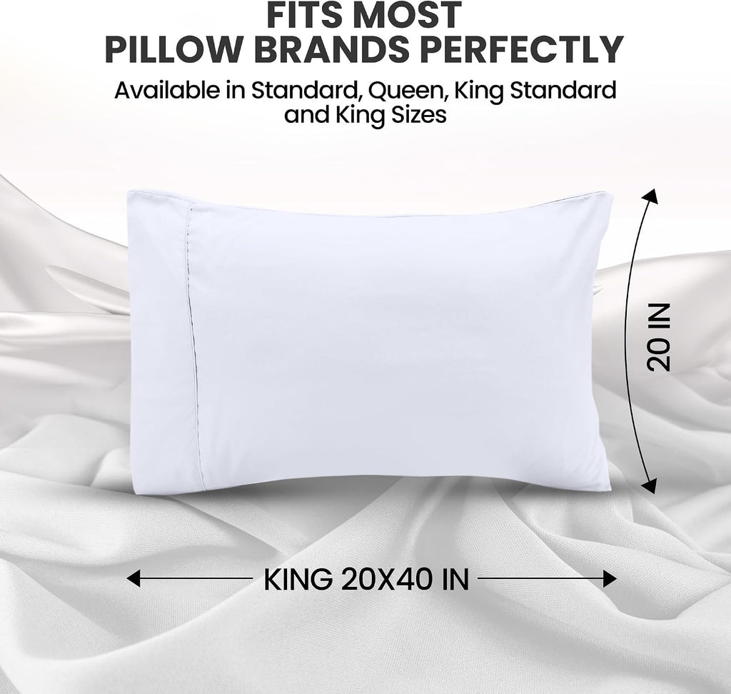 Utopiabedding Utopia Bedding King Pillow Cases - 2 Pack - Envelope Closure - Soft Brushed Microfiber Fabric - Shrinkage and Fade Resistant…