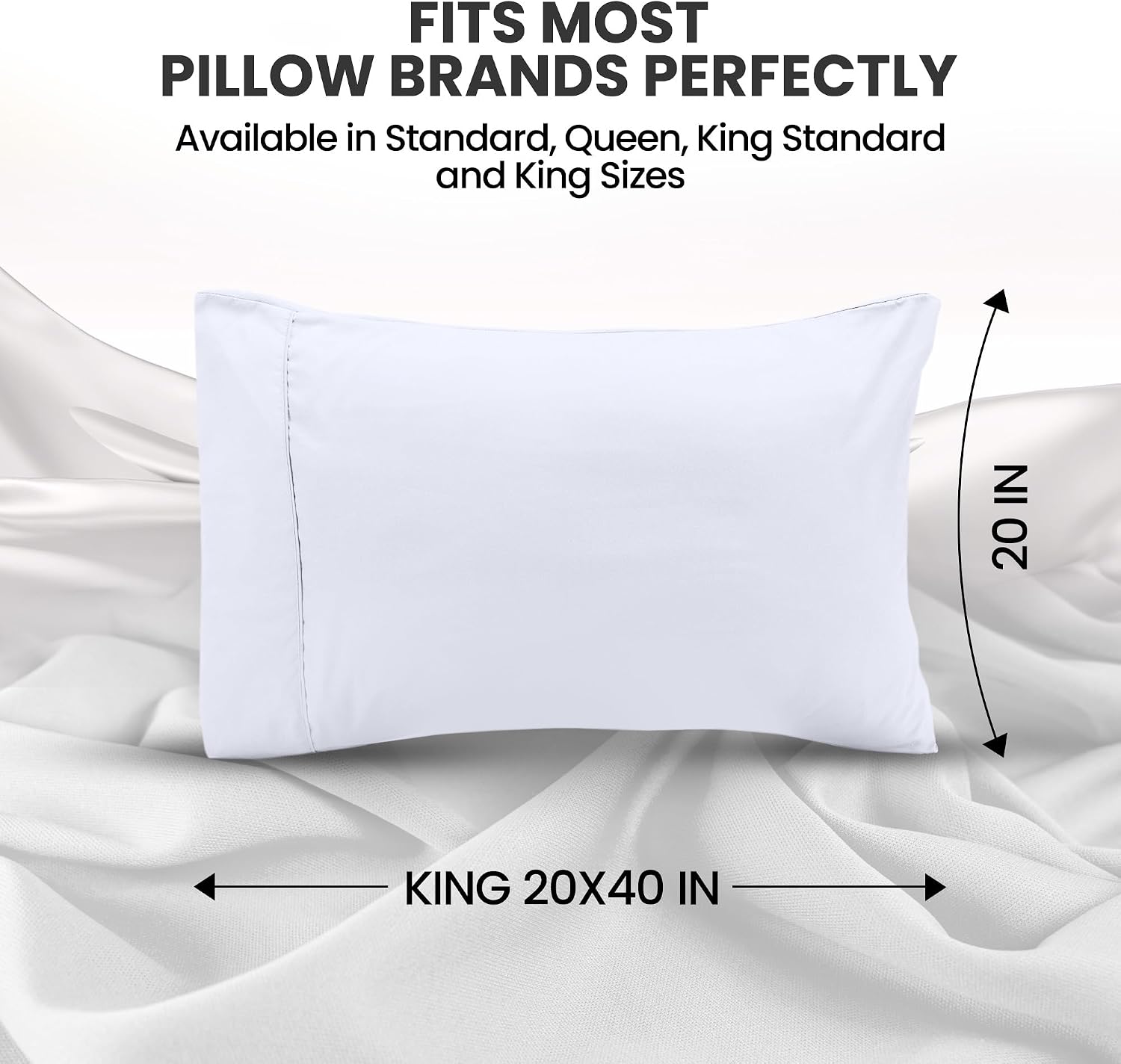 Utopiabedding Utopia Bedding King Pillow Cases - 2 Pack - Envelope Closure - Soft Brushed Microfiber Fabric - Shrinkage and Fade Resistant…