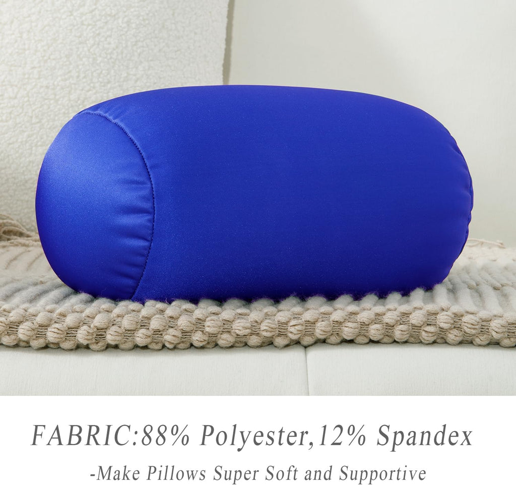 Microbead Neck Body Pillow Tube Microbead Bolster Bean Smooth Cool Pillow Neck Cervical Roll Pillow for Sleeping 7 x 12Inch Throw Travel…