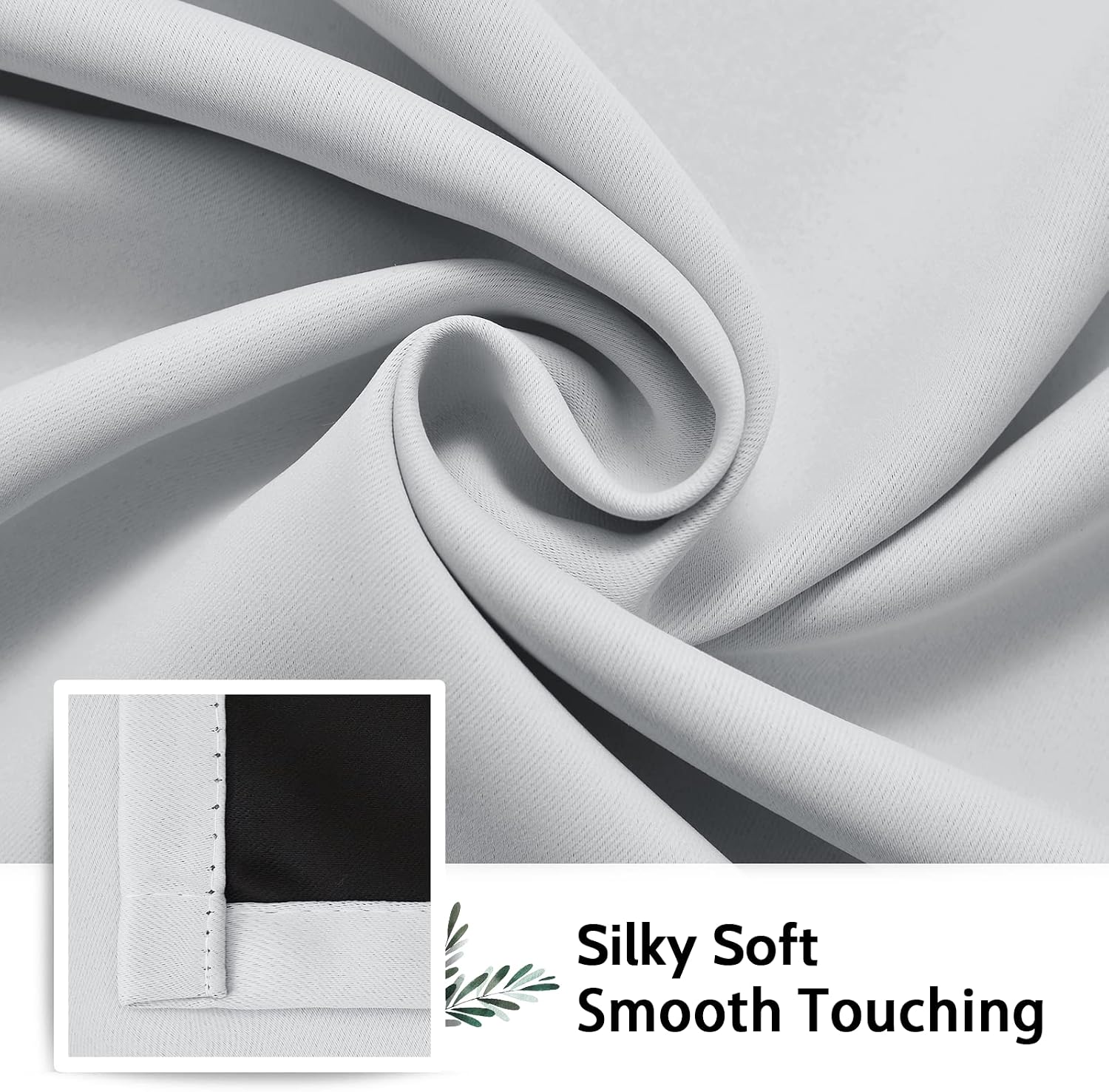 SimpleHome 100% Blackout Curtains for Bedroom, Thermal Insulated Grommet Window Drapes Room Darkening White Curtains for Living Room with Bl…