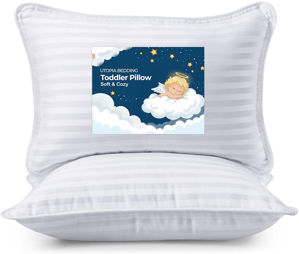 Utopiabedding Utopia Bedding Youth Pillow (White, 2 Pack), 16x22 Kids Pillow for Sleeping, Soft and Breathable Cotton Blend Shell, Polyeste…