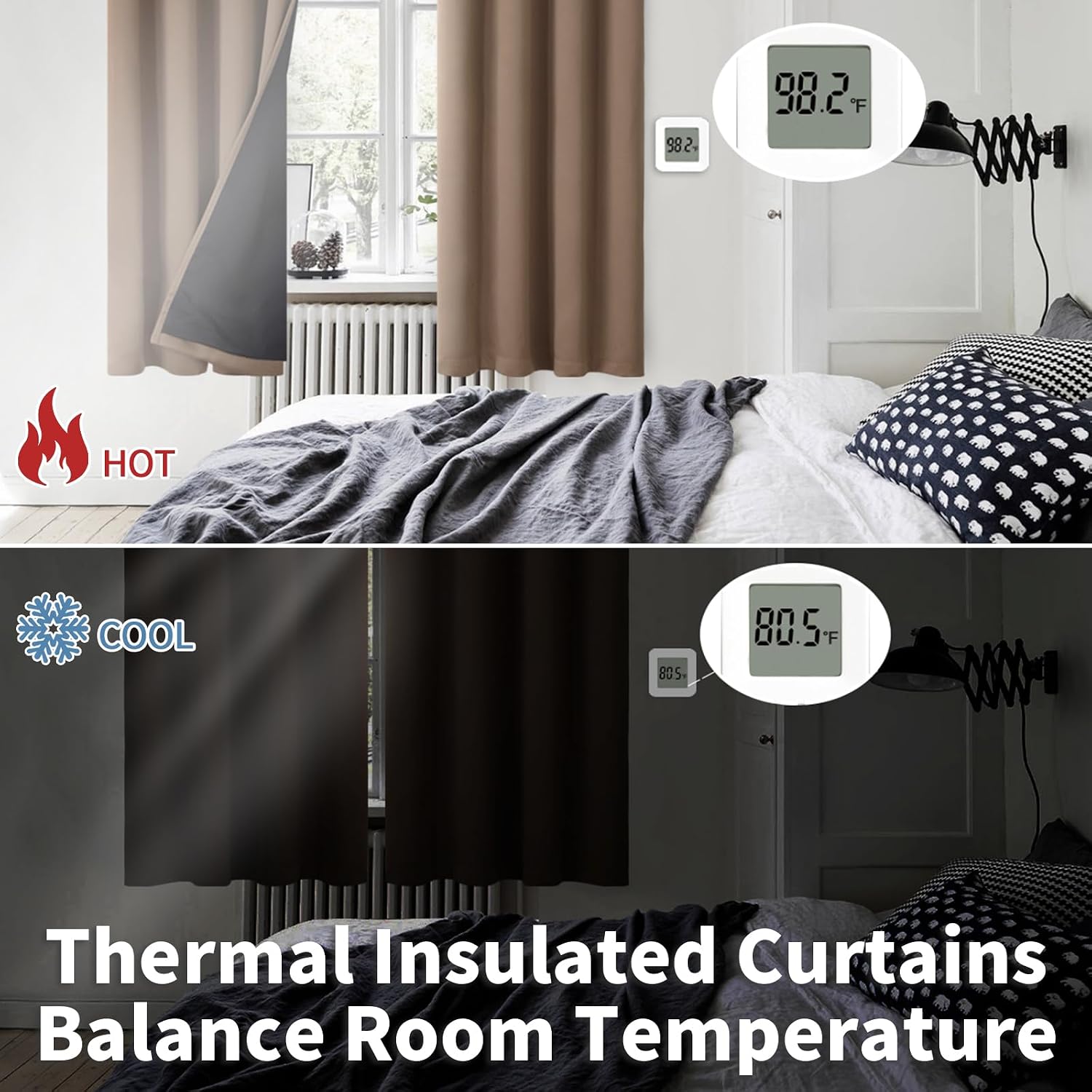 BGment Thermal Insulated 100% Blackout Curtains for Bedroom with Black Liner, Double Layer Full Room Darkening Noise Reducing Grommet Curta…