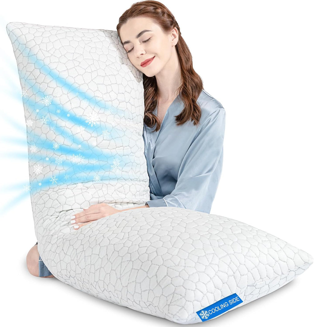 Supamodern SUPA MODERN Cooling Bed Pillows for Sleeping 1 Pack Shredded Memory Foam Pillows Adjustable Cool Pillow for Side Back Stomach Sl…