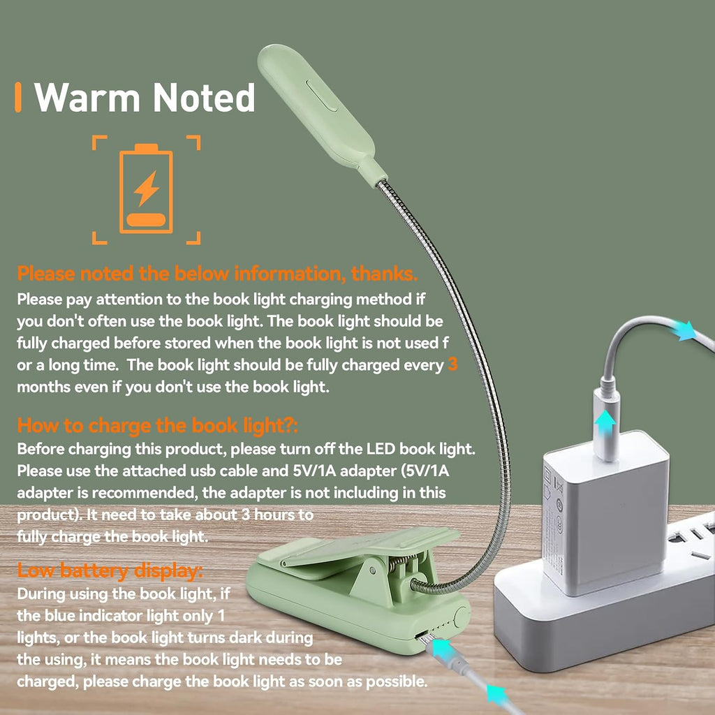 Vavofo Rechargeable Book Light for Reading in Bed Kids, 7 LED Reading Light with 9-Level Warm Cool White Daylight, Eye comfort Lamp with…