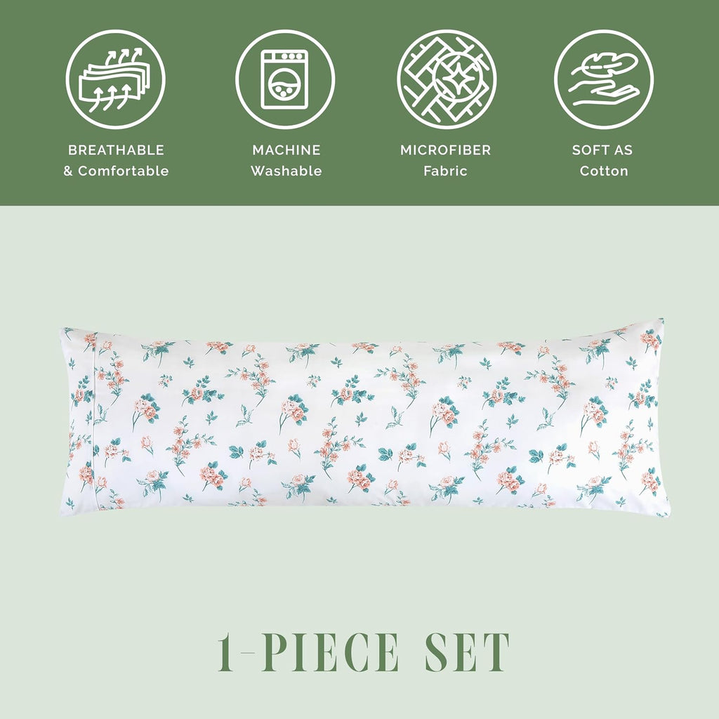 Elegantcomfort Elegant Comfort Ultra Soft 1-Piece Set Floral Print Pillowcases - 1500 Hotel Quality Microfiber, Soft and Smooth Hidden Zipp…