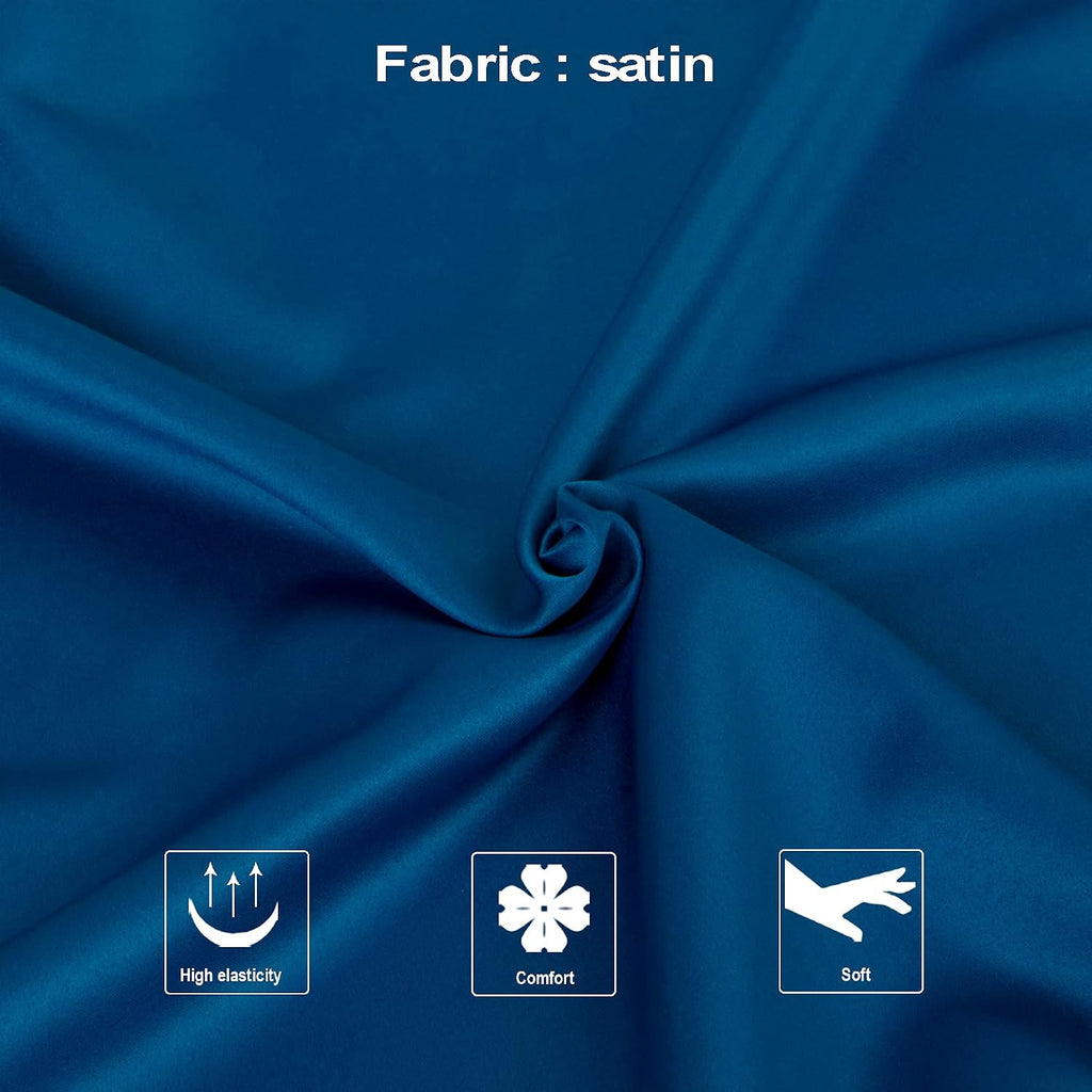 Ntbay Zippered Satin Pillow Cases for Hair and Skin, Luxury Standard Hidden Zipper Pillowcases Set of 2, 20x26 Inches, Royal Blue 26 Inches…