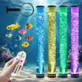 ZorpOrigin Sensory Bubble Fish Lamp 3.6FT, 9 Floating Fish, 16 Color LED & 3-Speed Bubbles, Extra Wide 120mm Tube with Remote Contro…