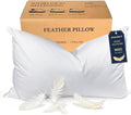BHZ Goose Down Feather Standard/Queen Pillow, Luxury Hotel Collection Bed Pillow for Sleeping, Firm Soft Support for Side & Back Sleepers…