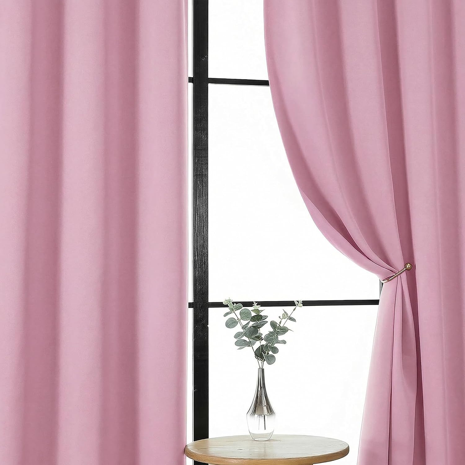 Gwine Pink Blackout Curtains for Bedroom 54 Inches Long - Thermal Insulated Noise Reducing Window Curtain Panels, Solid Room Darkening…