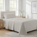 AshtonSheets 100% Organic Cotton Sheets Twin Size - Organic Cotton Twin Size Percale Weave Sheet Set (3 PC, Light Grey), Soft, Cooling, Cri…