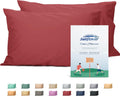 Sunflower Queen Pillowcases Set of 2, 100% Cotton Queen Size Pillow Cases 2, 20×30 inches Jester Red, Soft and Breathable