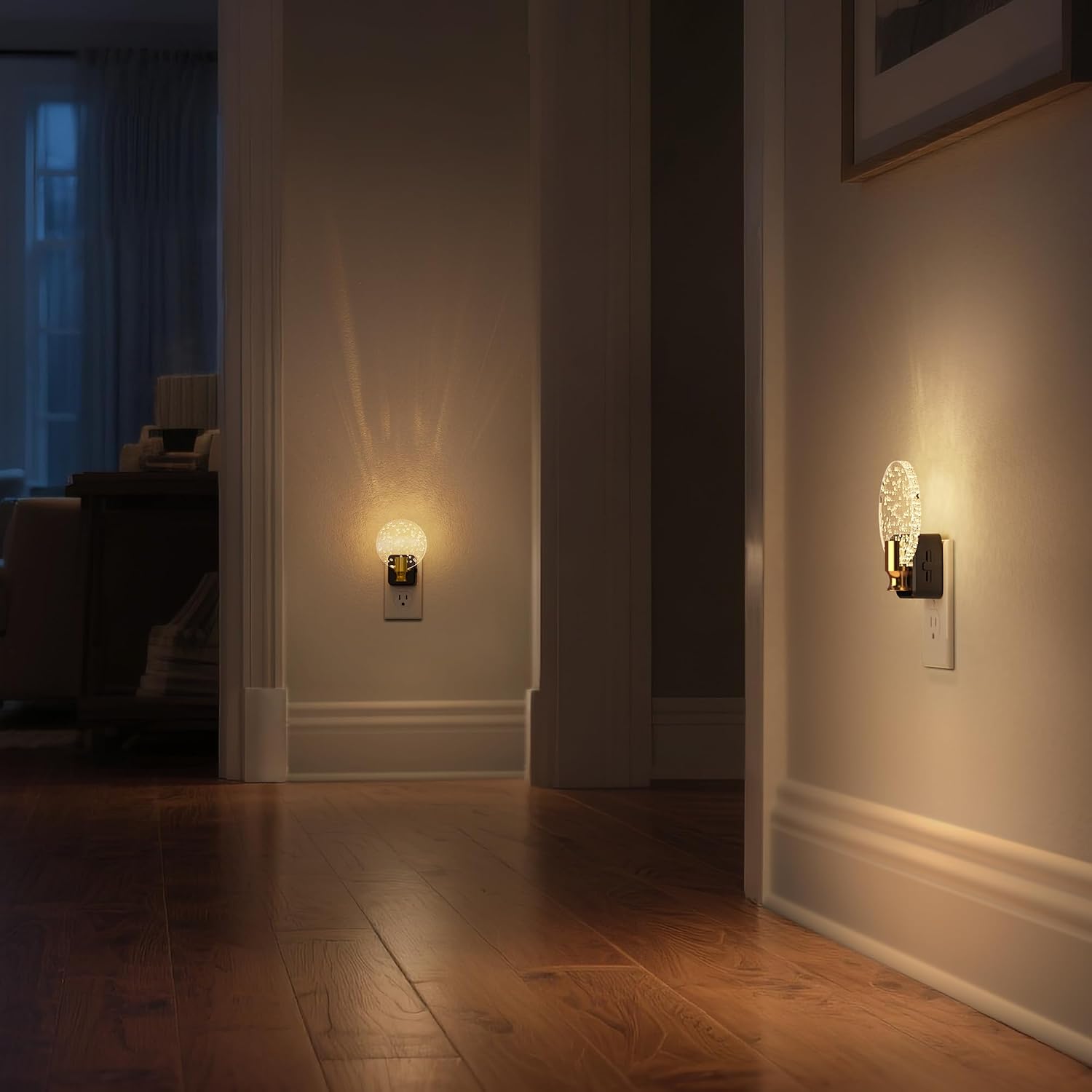 DORESshop LED Night Light[2 Pack], Decorative Bubble Night Light Plug Into Wall with Dusk-to-Dawn Sensor, Dimmable Nightlights for…
