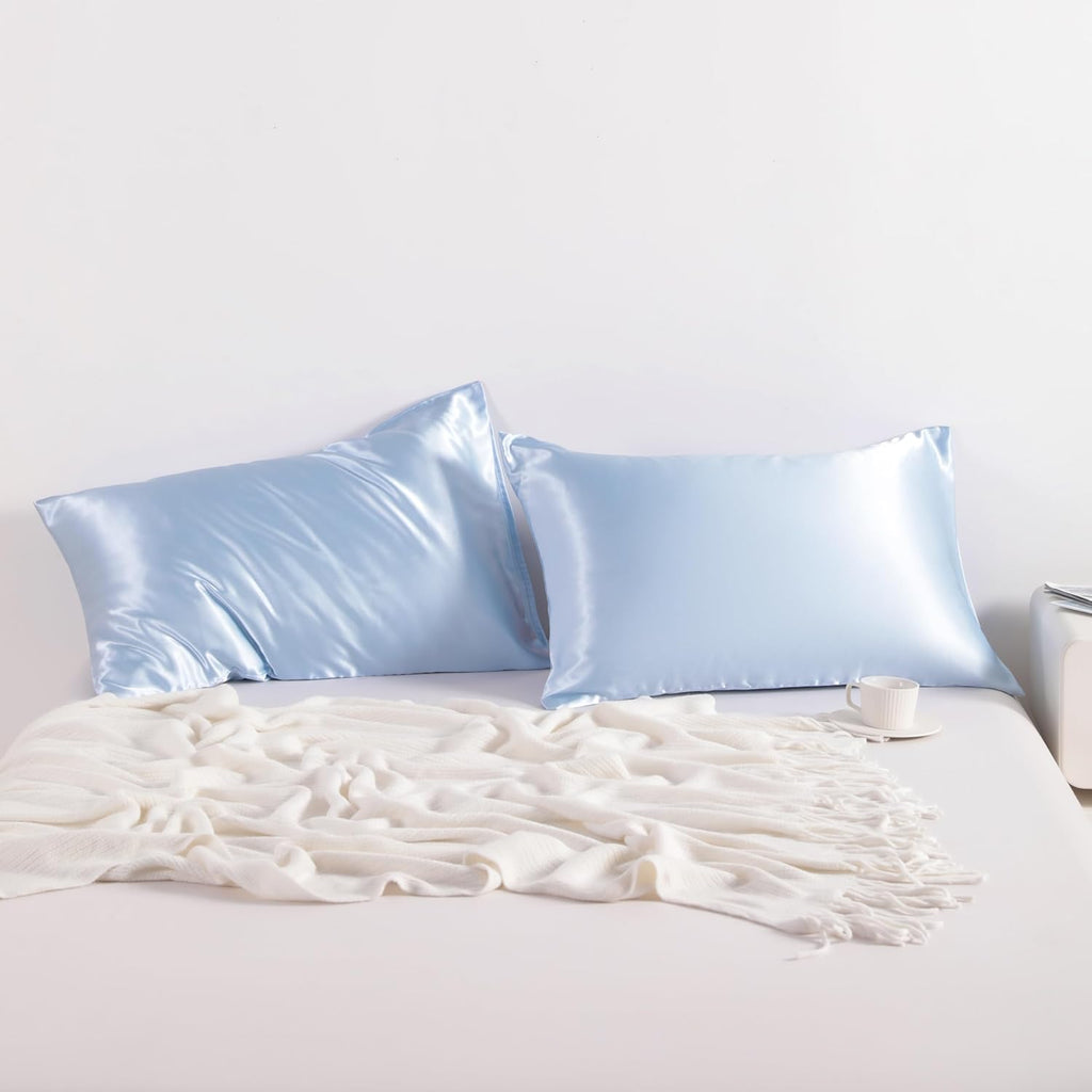 Ntbay 2 Pack Satin King Pillowcases for Hair and Skin, Luxurious and Silky Pillow Cases with Envelope Closure, 20x36 Inches, Aqua 2 Pack 36…