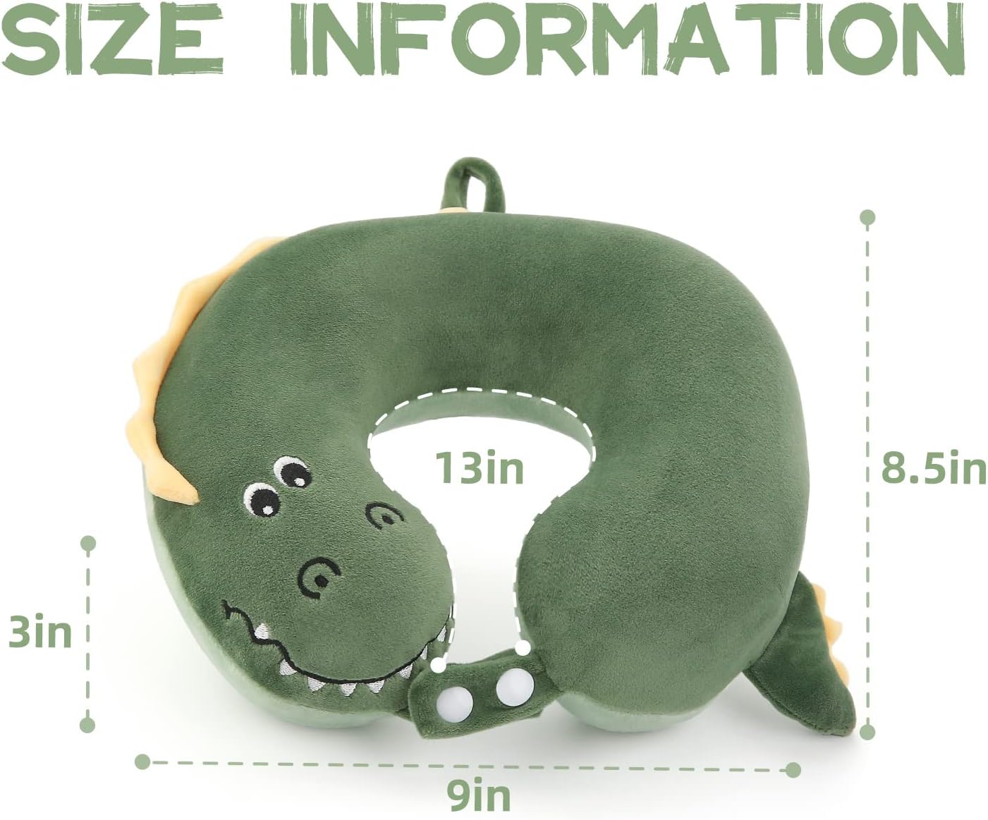 NiuniuDaddy Niuniu Daddy Crocodile Kids Travel Neck Pillows for 3-8 Years Old, Soft Memory Foam Neck Support Pillows for Airplane, Car Seat…
