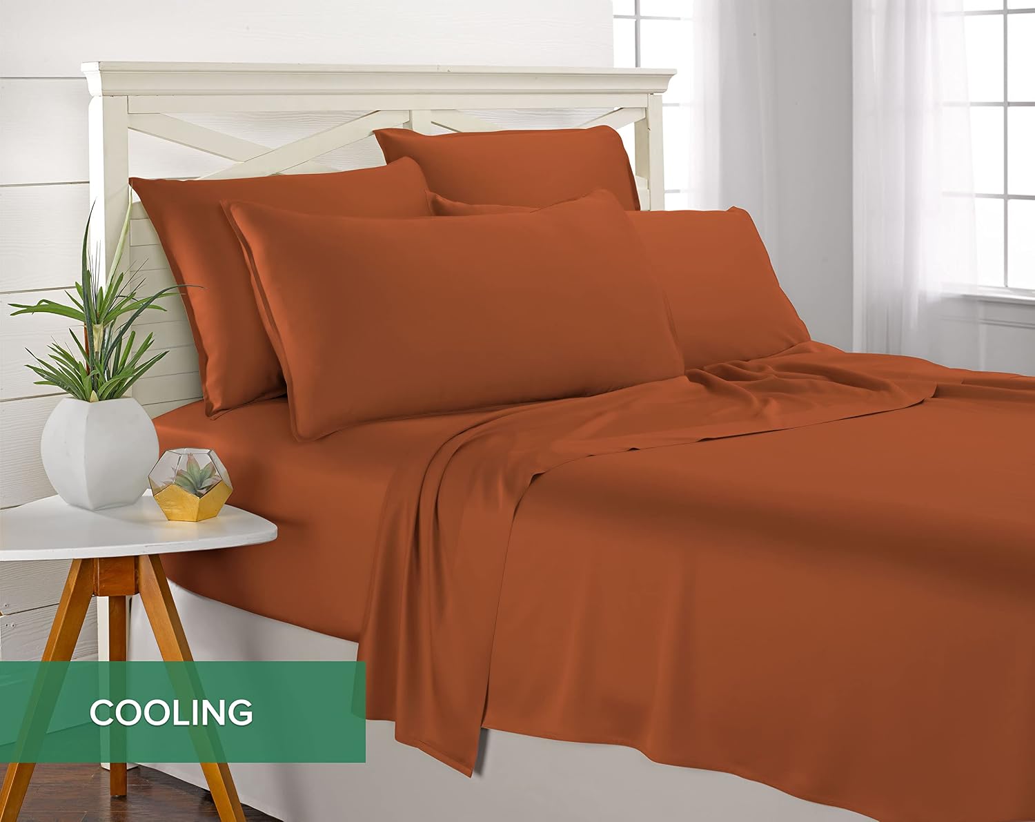 PureBamboo Pure Bamboo California King Sheets, Genuine 100% Organic Viscose Derived from Bamboo Bed Sheet Set, Soft & Cooling, Double Stitc…