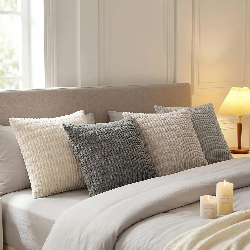 Fancy Homi 4 Packs Decorative Throw Pillow Covers for Living Room Couch Bed, Modern Farmhouse Boho Home Décor Accent Cushion Case, 22" x…