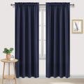 Dwcn Blackout Curtains Room Darkening Thermal Insulated Bedroom Curtains Window Curtain Panels, 52 x 84 inches Long, Set of 2 Navy Rod Pock…