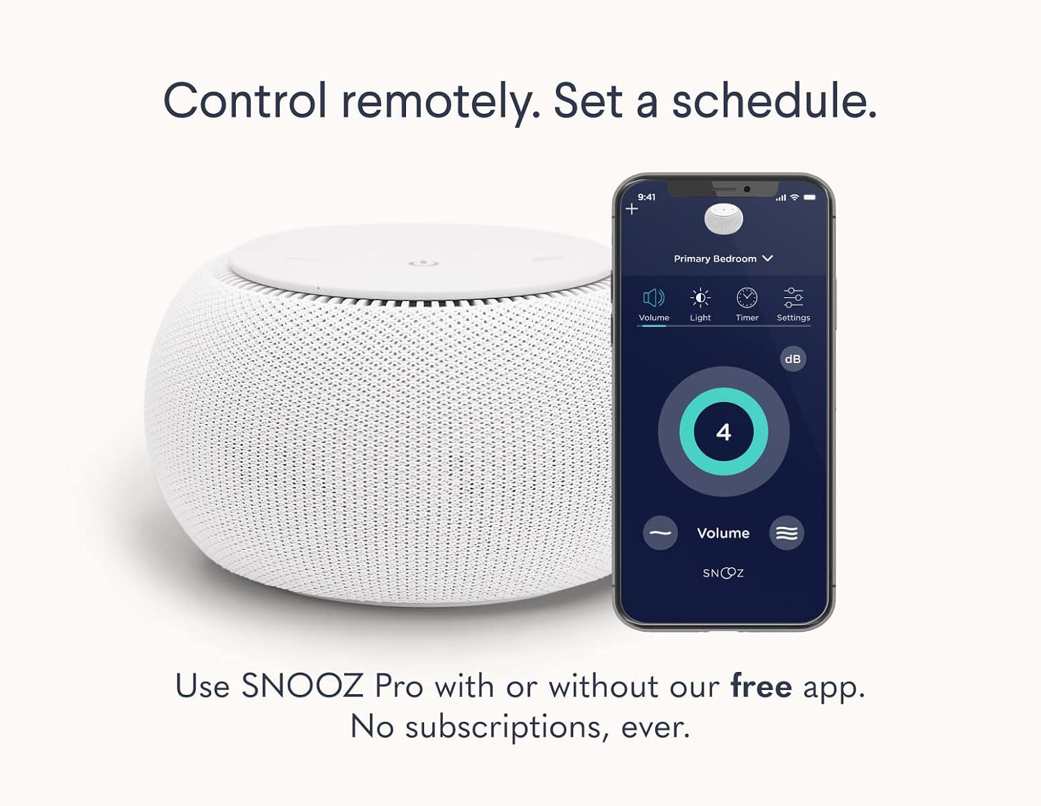 Snooz Pro White Noise Sound Machine - Natural Fan Noise, Non-Looping Sound, App Scheduler - Travel Case Included, for Adults & Ba…