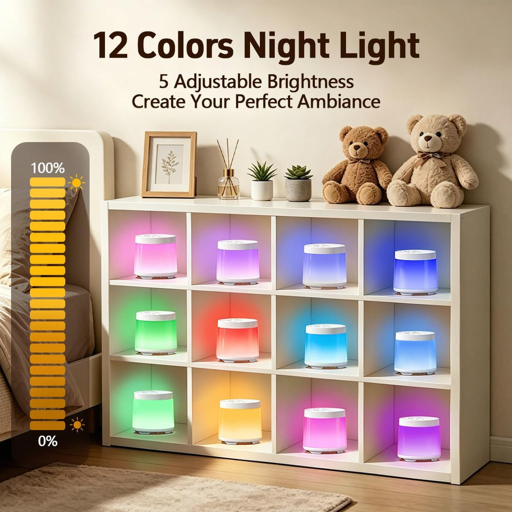 Baby Sleep Night Light Sound Machine Battery Nursery Night Lamp 12 Colors 30 Soothing Sounds for Newborn Toddler Kids Adults White Noise…