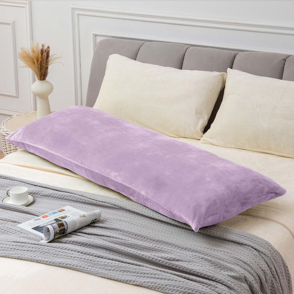 Bedelite Body Pillow Cover with Zipper Closure, Super Soft and Cozy Fuzzy Fleece Pillowcase 20 x 54 Inches, Luxury Fluffy Plush Long Body P…