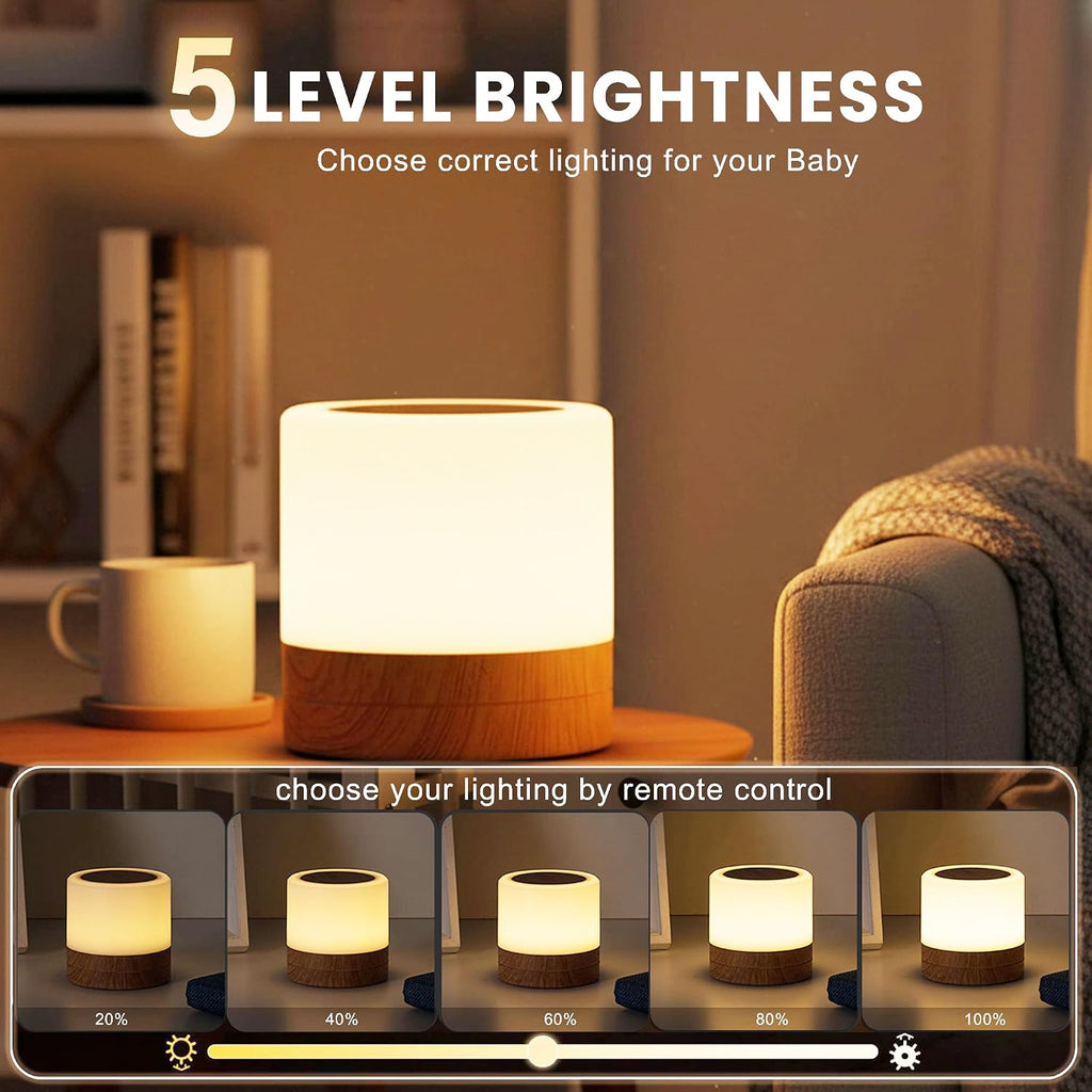 Dimmable Baby Night Light: Eye-Caring Soft Warm White LED Touch Lamp | USB Rechargeable Portable Bedside for Nursery Kids Room Bedroom…