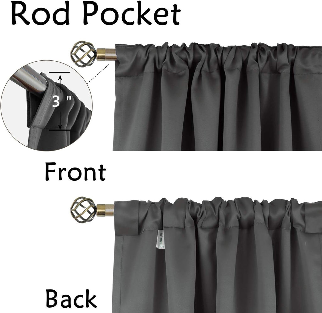 BGment Grey Curtains for Living Room 72 inch Length 2 Panels - Thermal Insulated Curtains for Bedroom Rod Pocket and Back Tab Room Darkenin…