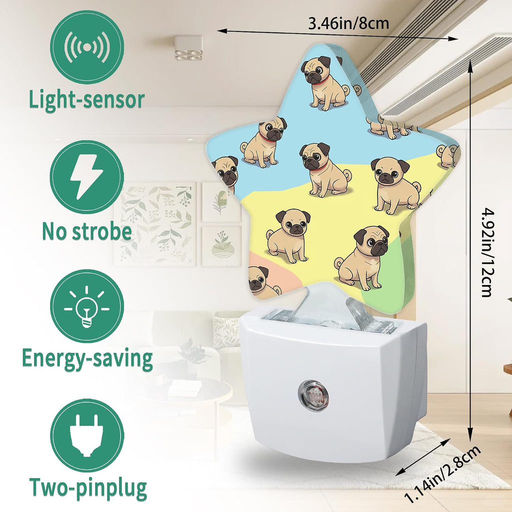 Star Night Light with Dusk to Dawn Sensor, Puppy Dog Plug in Night Light for Kids Bedroom Nursery, Soft Warm Glow Lamp for Hallway…