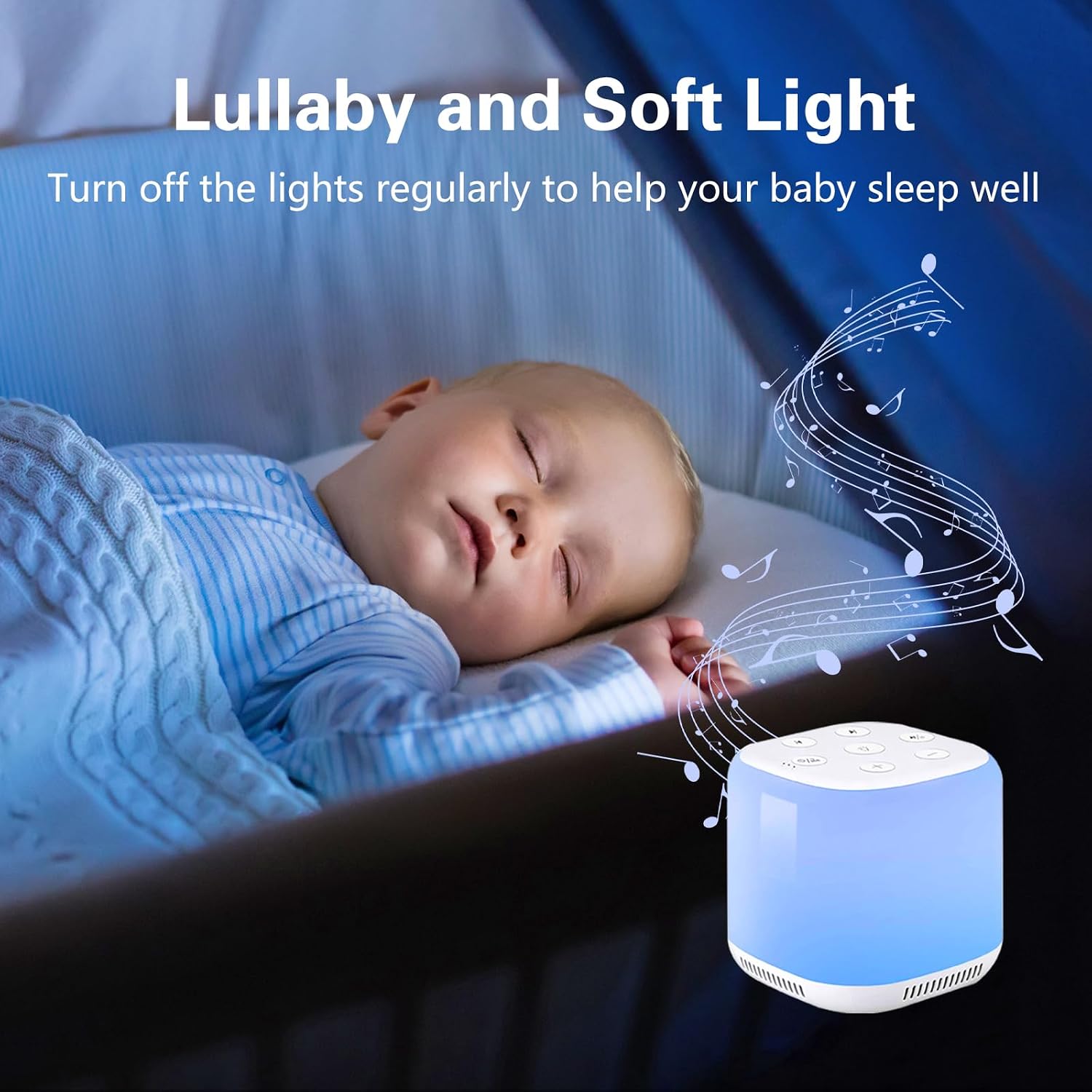 Antybored White Noise Machine with 7 Color Night Light and 34 Sounds for Soothing Emotions, Promoting Sleep, Sound Machine with T…