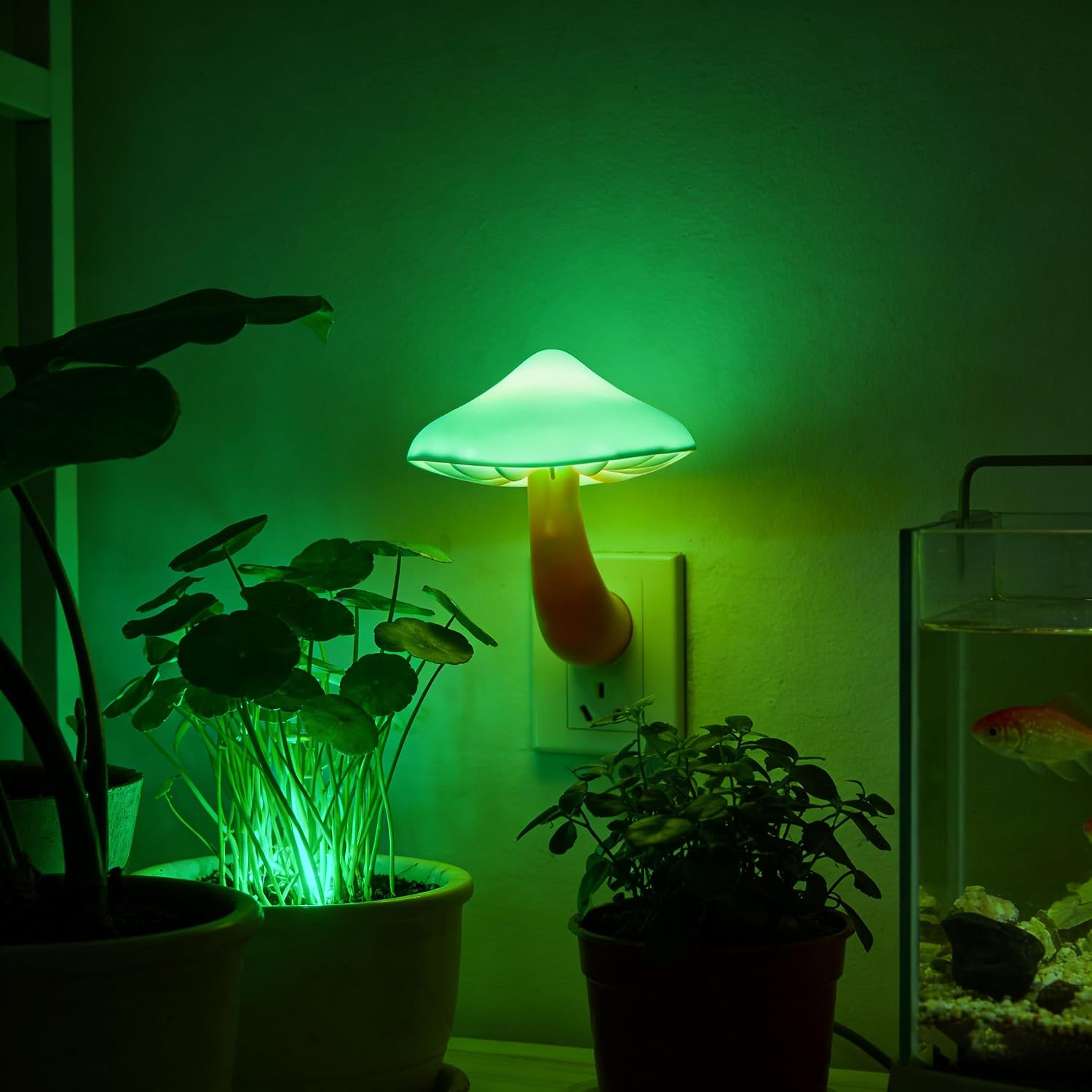 AUSAYE Led Nigh Light, Plug in Nightlight, Dusk to Dawn Sensor Automatic On and Off Night Lights Green