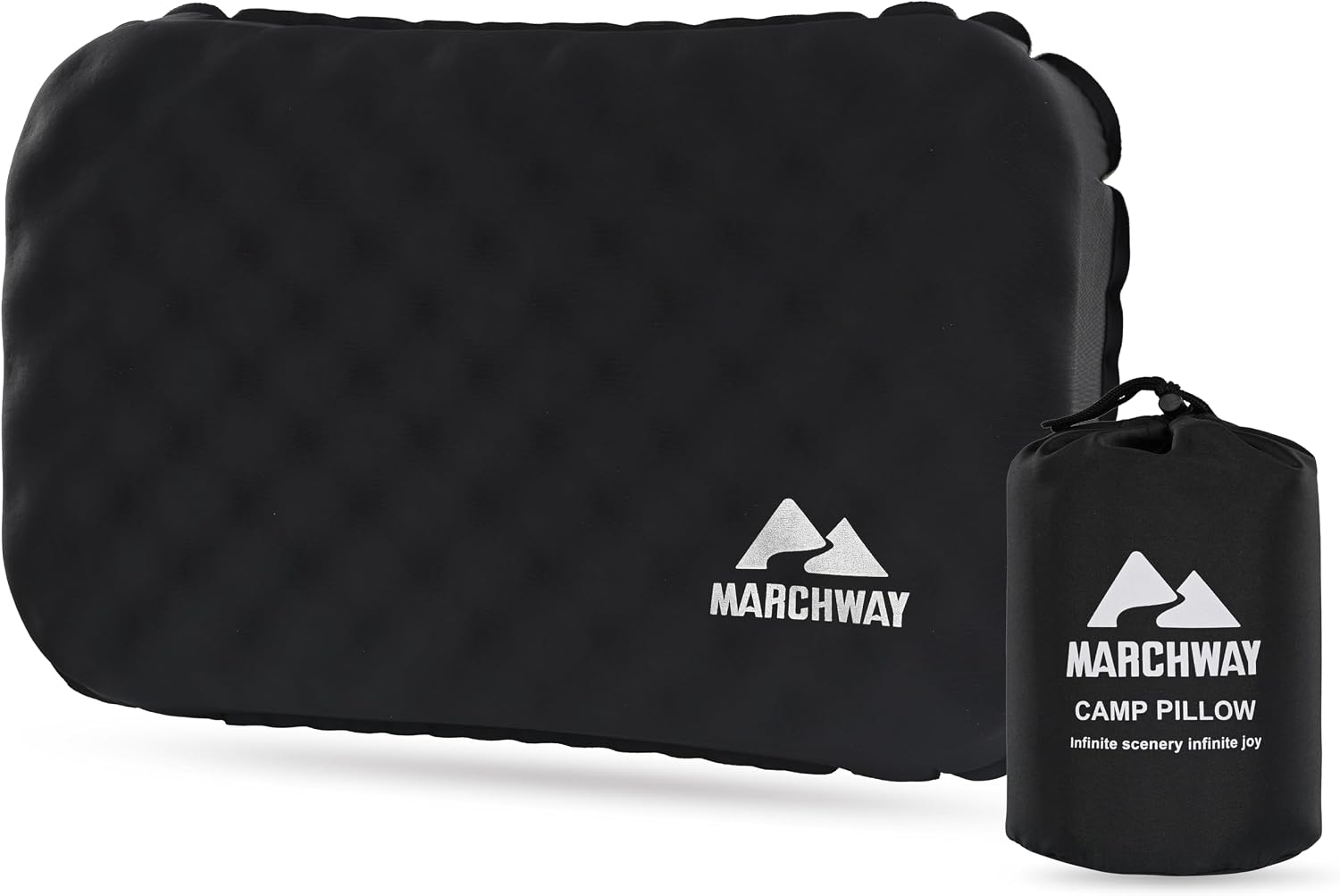 MARCHWAY Inflatable Camping Pillow with Soft Foam Top & TPU Air Bladder, Dual-Sided Support for All-Season, Lightweight Compact Travel…