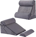 Bedluxe Adjustable 4pcs Bed Wedge Pillow Set, Memory Foam Wedge Pillows Post Surgery for Back, Neck, Leg, Pillow Wedge for Sleeping, Sitti…