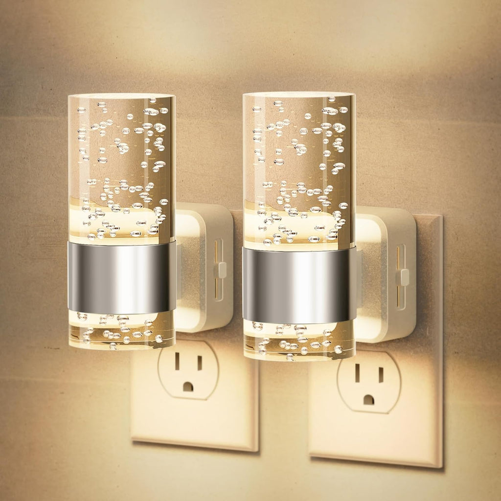 JandCase Night Light, Night Lights Plug into Wall,2 Pack 3000K Warm White LED Nightlight with Adjustable Brightness, Automatic Night…