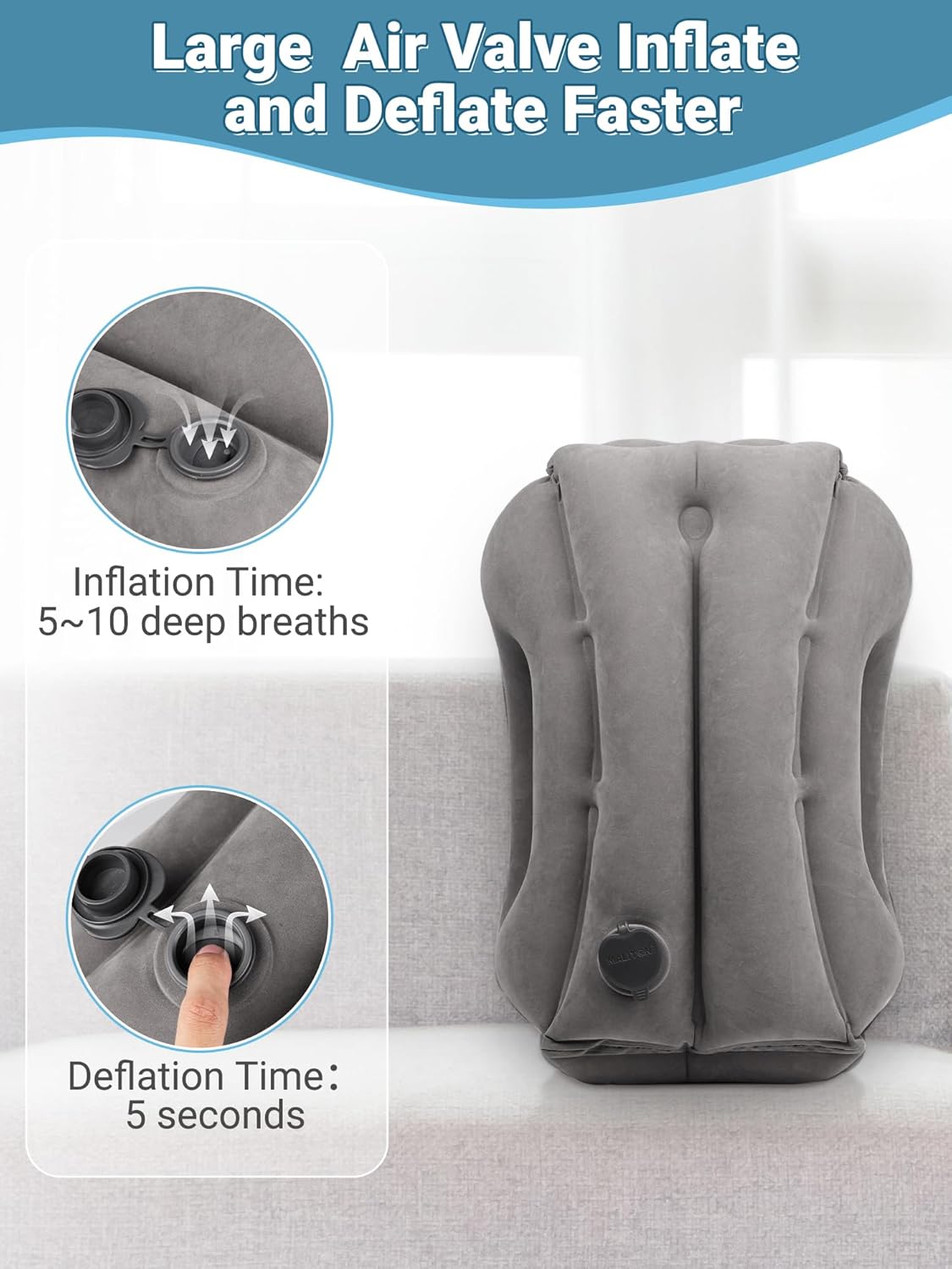 Maliton Inflatable Travel Pillow for Airplane Comfortable Sleeping to Relieve Neck and Shoulder Pain, Support Head Inflatable Pillow for…