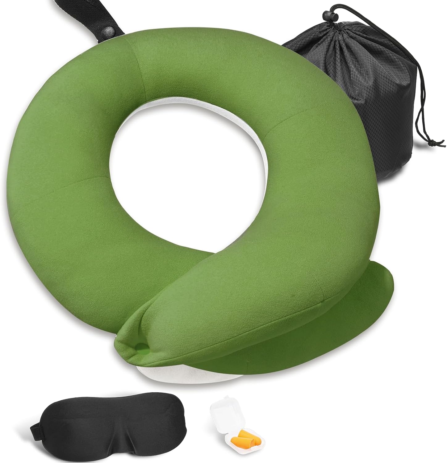 BUYUE Travel Neck Pillows for Airplanes, Memory Foam 360° Head Support Sleep for Long Flight, Skin-Friendly & Breathable, Kit with Eye…