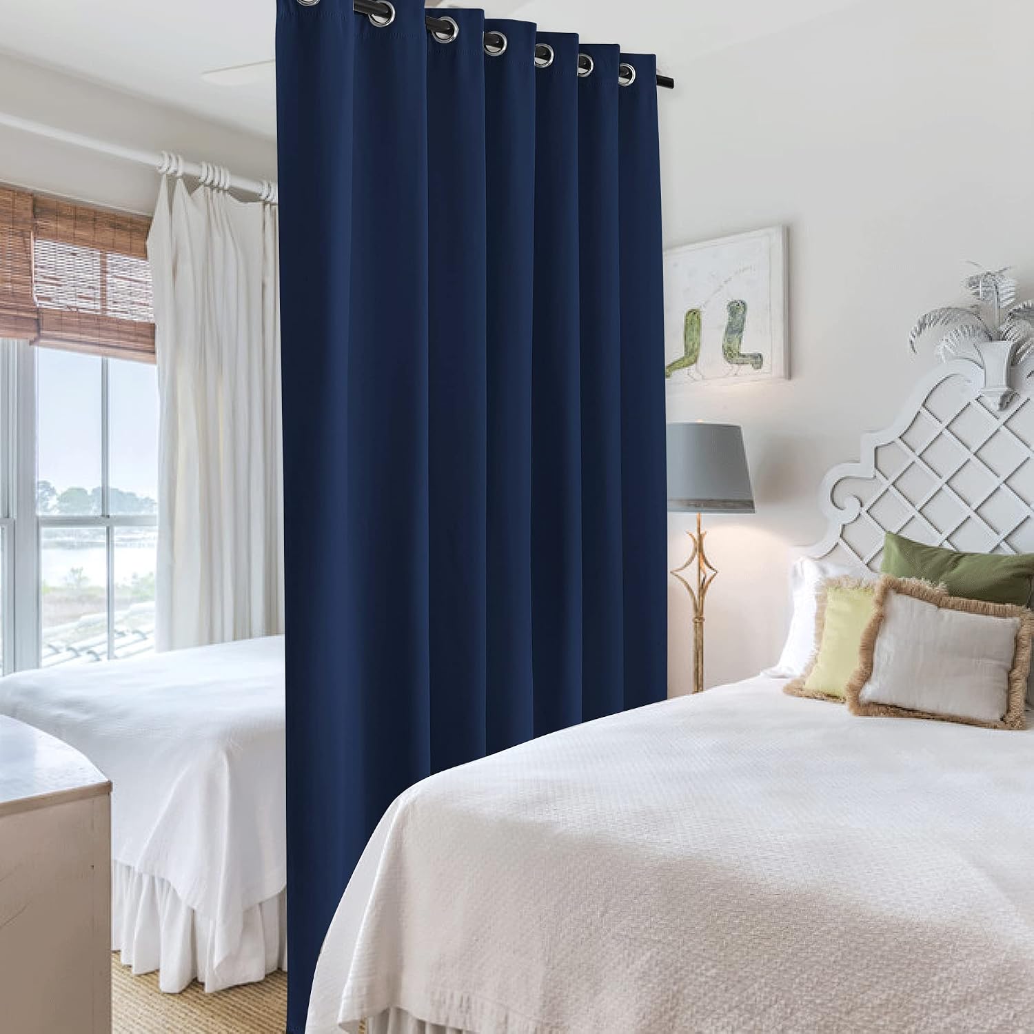 Rybhome RYB HOME Room Divider Curtains, Solid Heavy Duty Blackout Drapes Soundproof Large Window Treatment for Bedroom Dining Hall Shared A…
