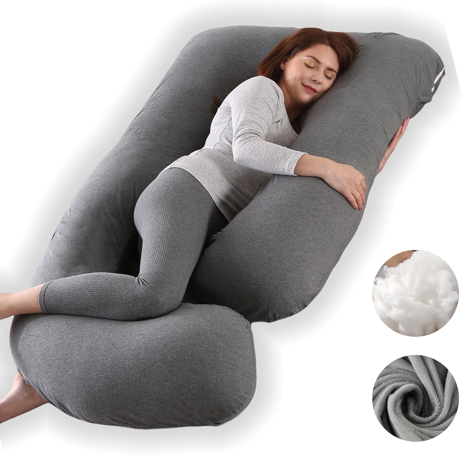 ALLOPERA Pregnancy Pillow, Full Body Maternity Pillow 57 inch, with Removable Washable Cover - Support for Legs, Back, Neck, Shoulder…
