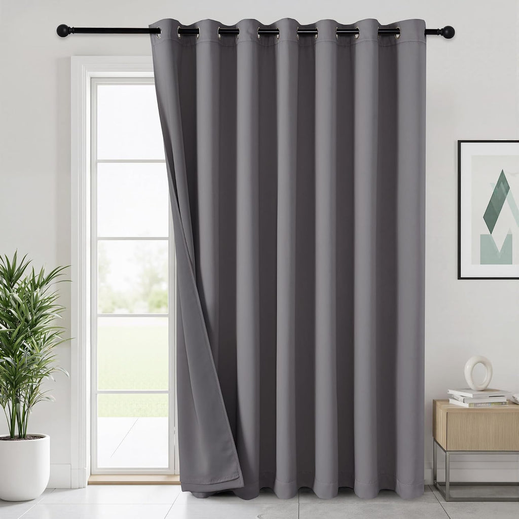 Rybhome RYB HOME 3-in-1 Soundproof Blackout Energy Saving Room Divider Curtains, Extra Wide Window Curtains for Bedroom Living Room Loft Ba…