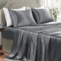 Golal Satin Sheets King Size - 4 Pieces Luxury Silky Soft Bed Sheets, Wrinkle-Free Dark Grey Satin Silk Sheet Set with 1 Deep Pocket Fitted…