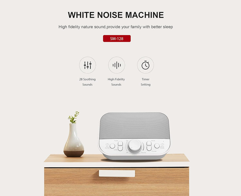 Riptunes White Noise Sound Machine w/ 28 Soothing Sounds, SM128 Enjoy Your Sleep with This Great Noise Machine