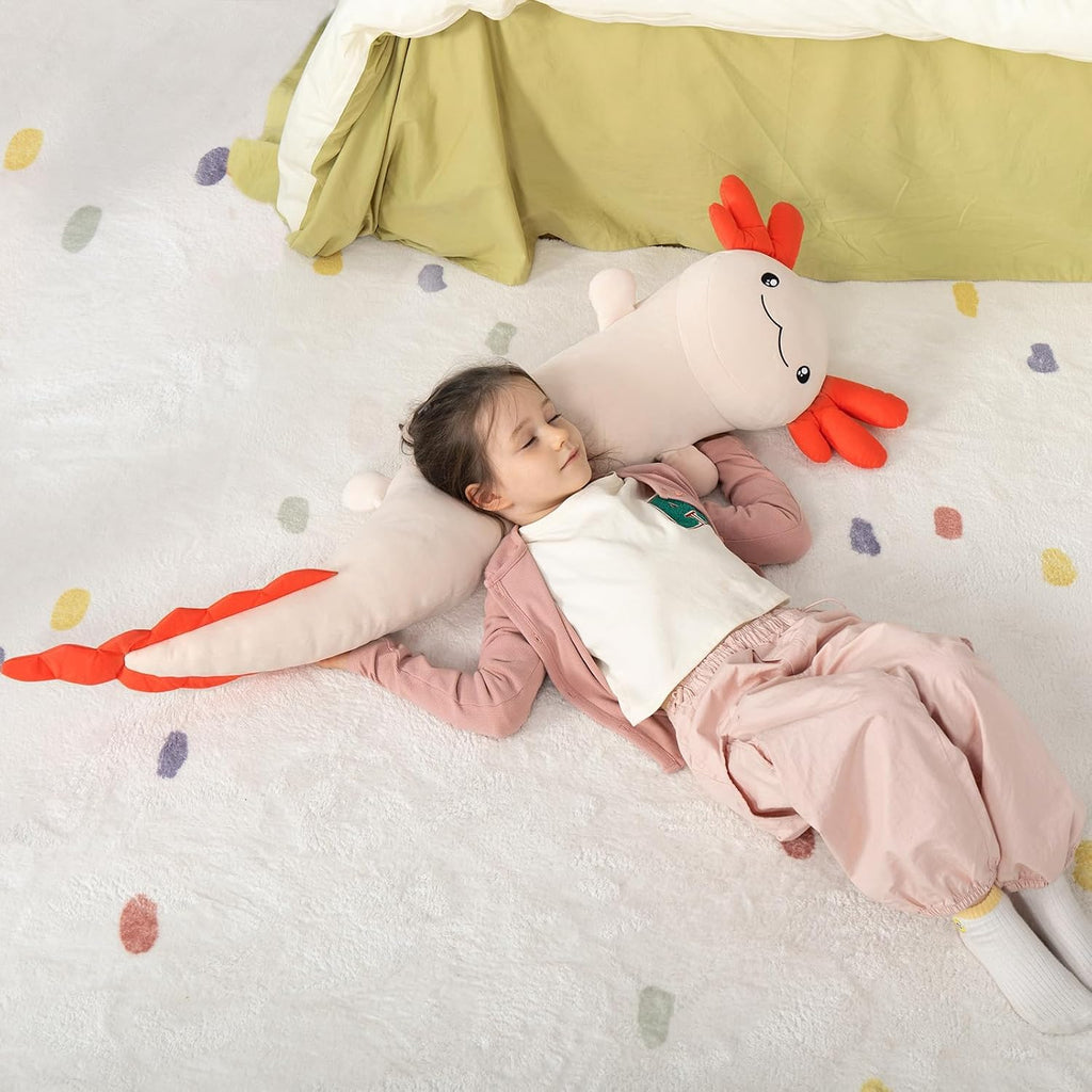 MaoGoLan Giant Axolotl Plush Toy Stuffed Animal, Huge Axolotl Body Pillow for Kids Girl Boy, Big Salamander Plush Glow in the Dark…