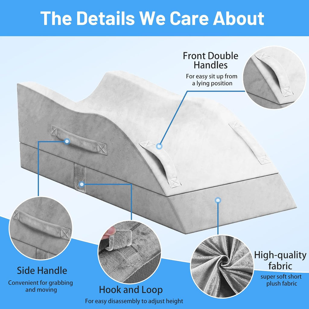TranquilRelax Leg Elevation Pillows, Wedge Pillow for After Surgery, Memory Foam Leg Support Adjustable, Comfort comfort for Back…