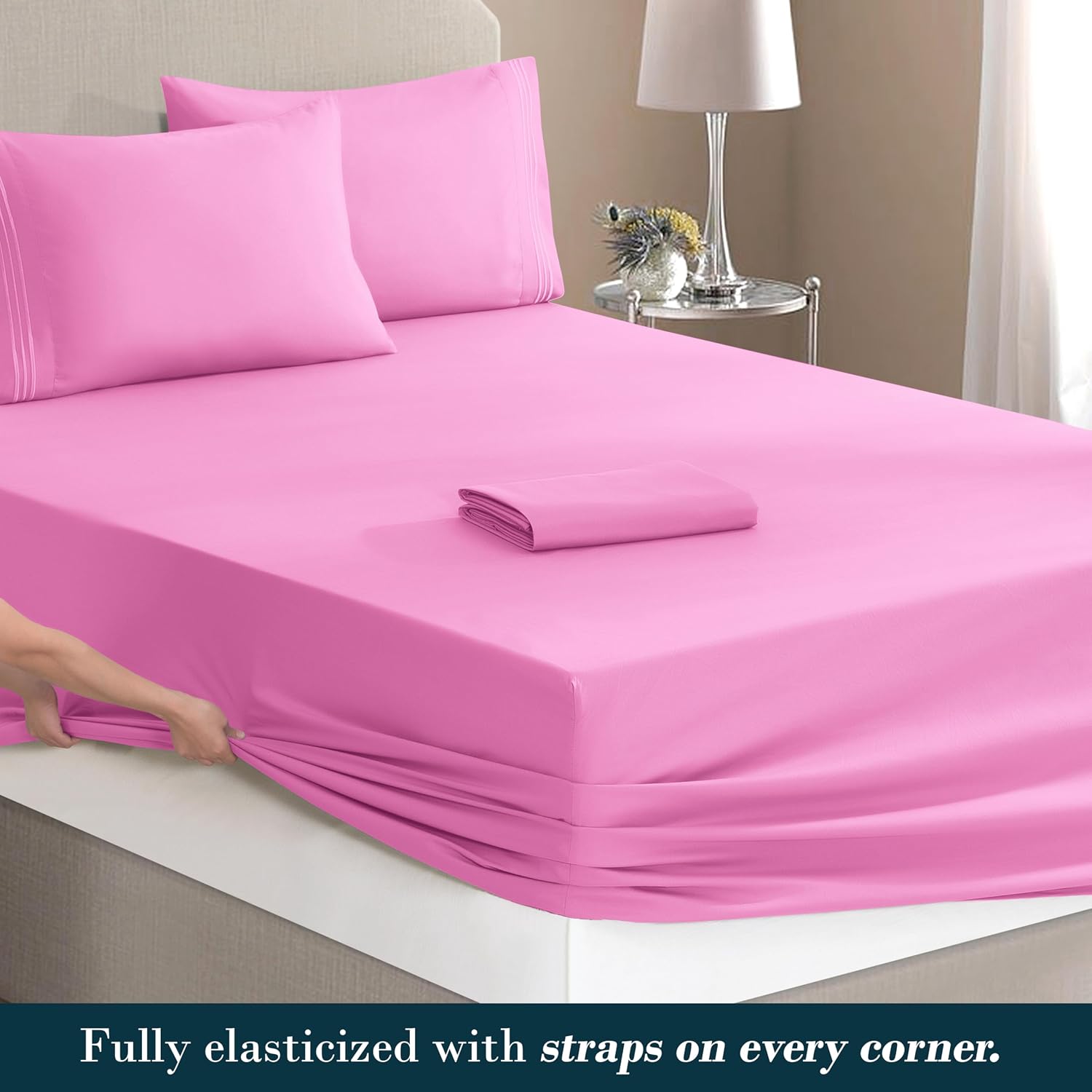 MocassiLuxuryBedding Mocassi Luxury 6-Piece Sheet Set, Ultra Soft 1800 Hotel Quality Microfiber Sheet Set, Fits Mattresses Up to 18 to 24 I…